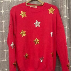 Pink Star Sequin Sweater Vine and Love large
